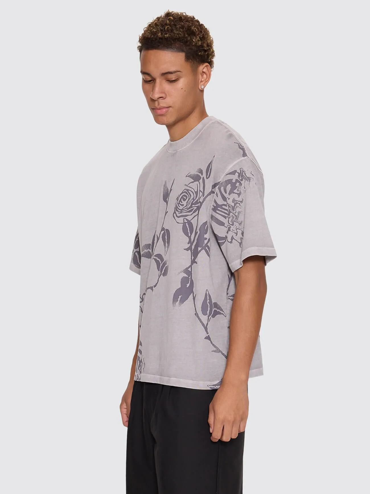 Time Will Tell Allover Box Crop Tee - Rose Allover sold by Thrills product image thumbnail 3