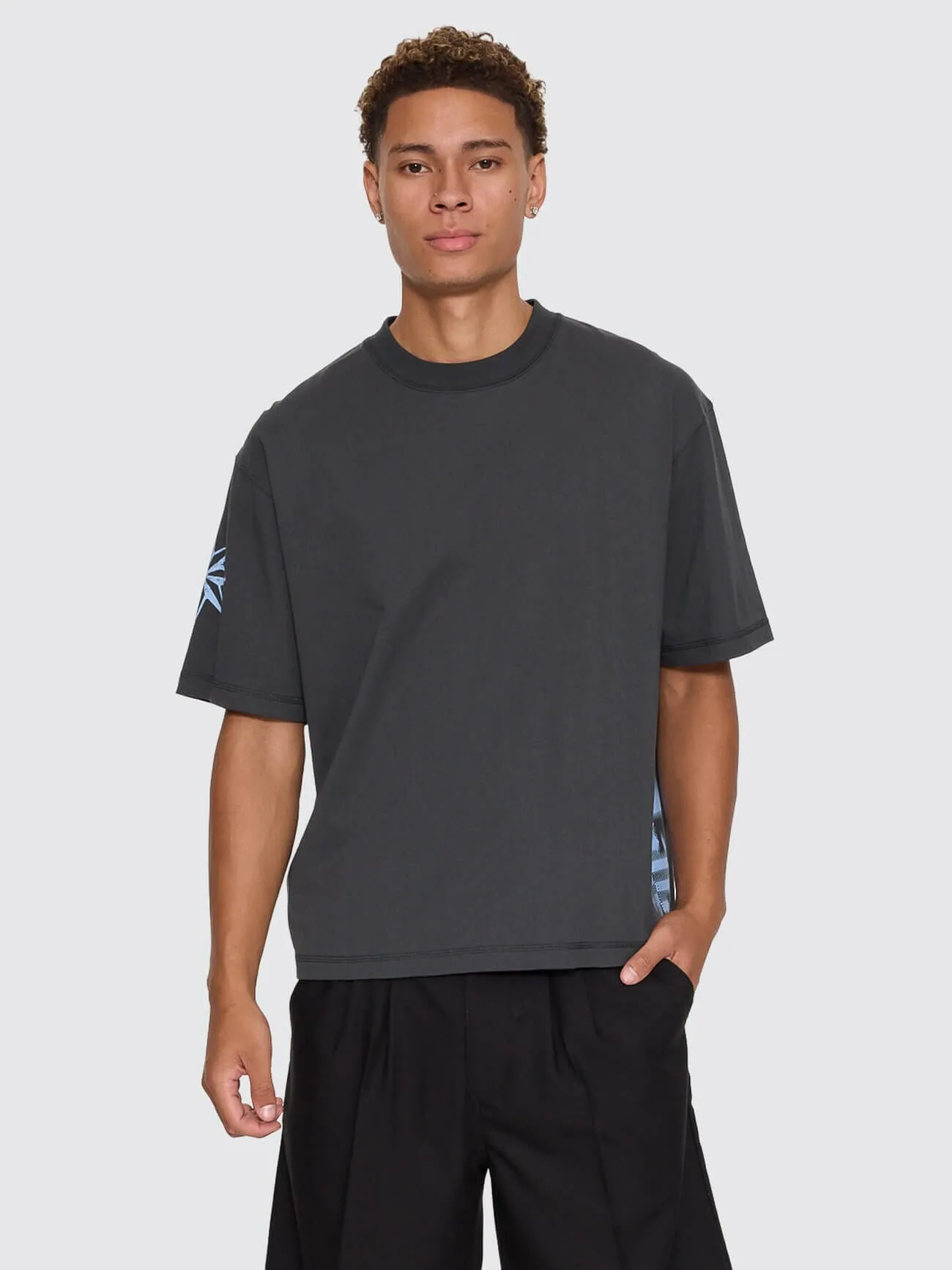Stars Aligned Oversize Box Crop Tee - Carbon sold by Thrills