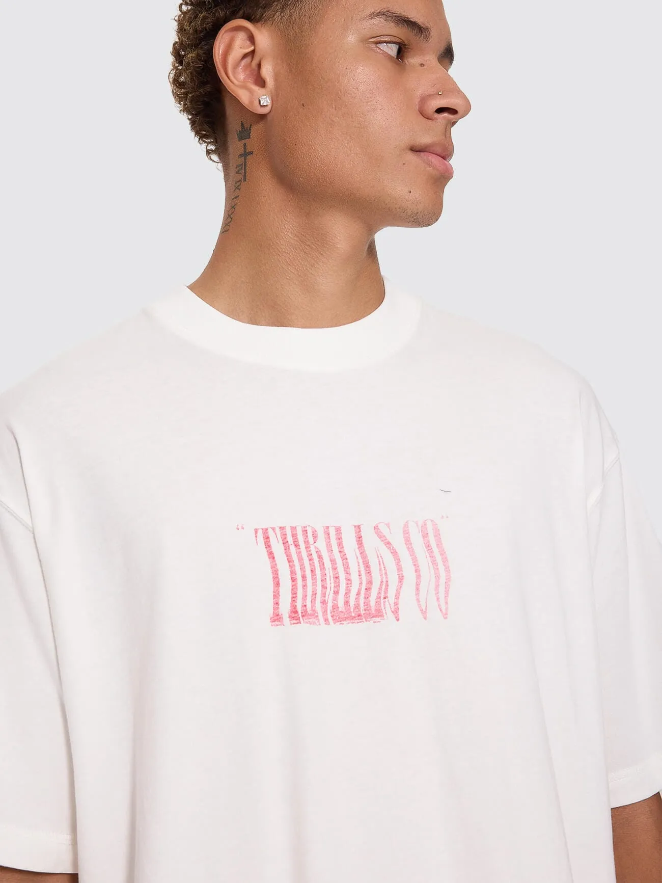 Chaotic Interventions Oversize Box Crop Tee - Dirty White sold by Thrills product image thumbnail 2