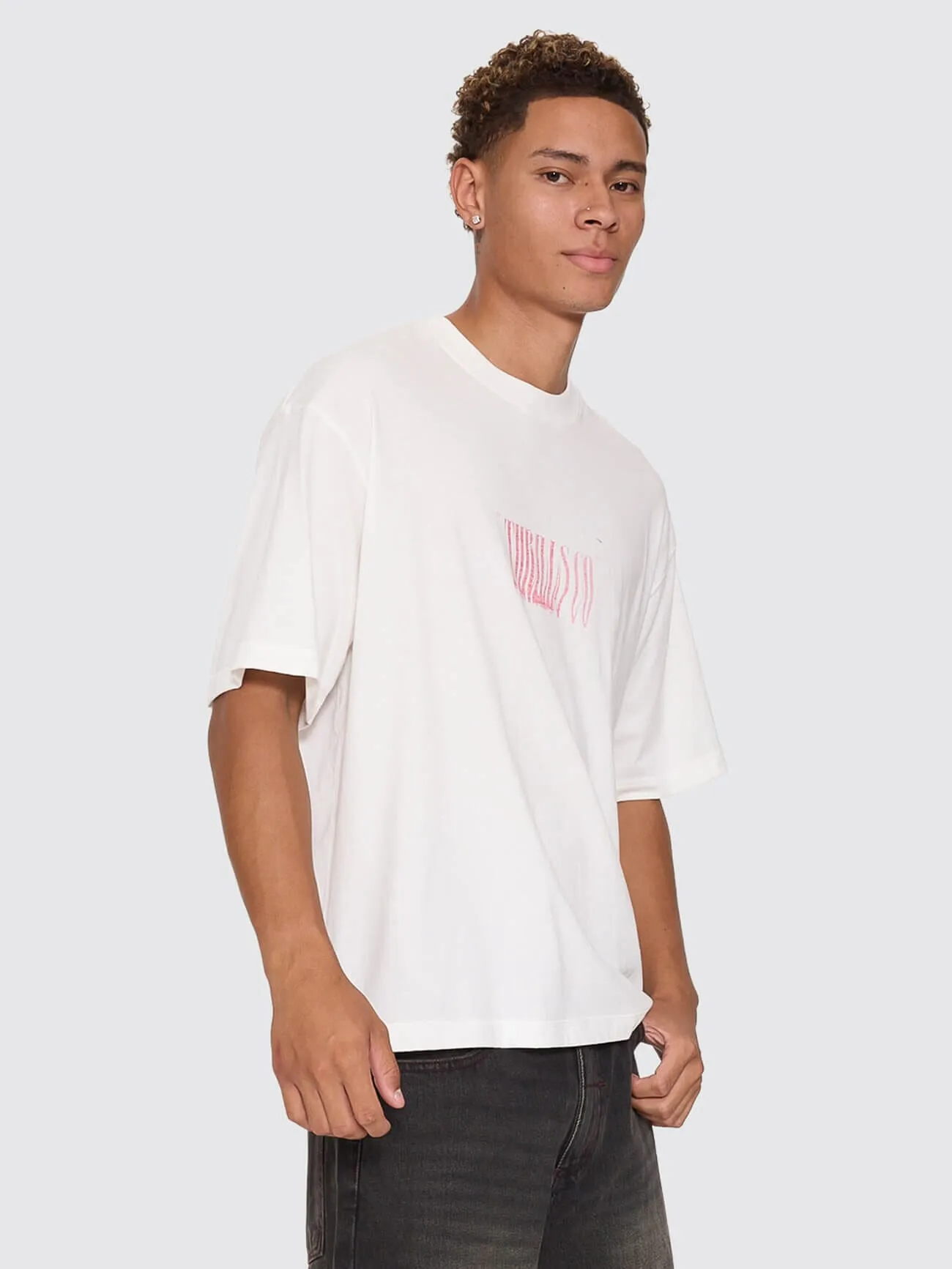Chaotic Interventions Oversize Box Crop Tee - Dirty White sold by Thrills product image thumbnail 4