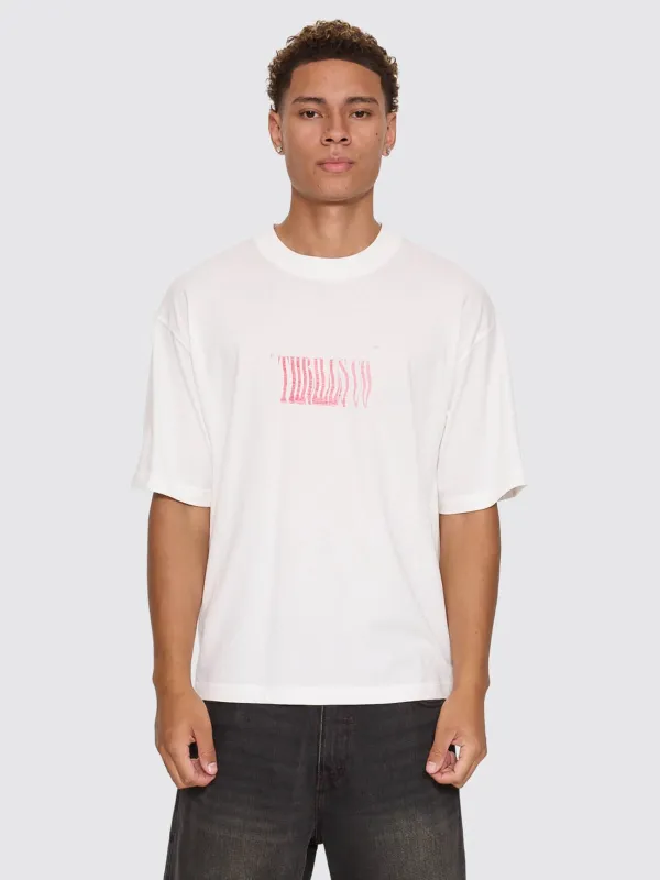 Chaotic Interventions Oversize Box Crop Tee - Dirty White made by Thrills