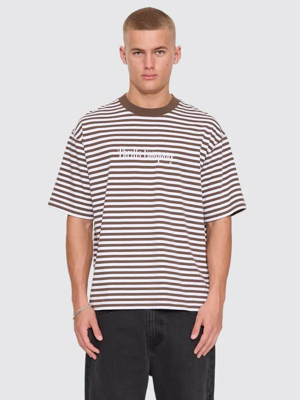 Primitive Stripe Oversize Box Crop Tee - Falcon Stripe made by Thrills