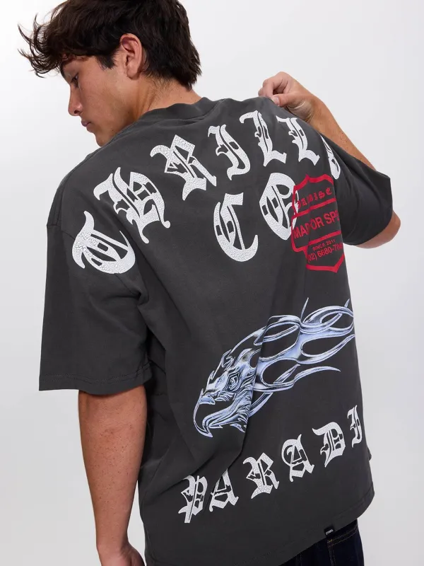 Paradise Born Box Fit Oversize Tee - Dark Merch Black made by Thrills