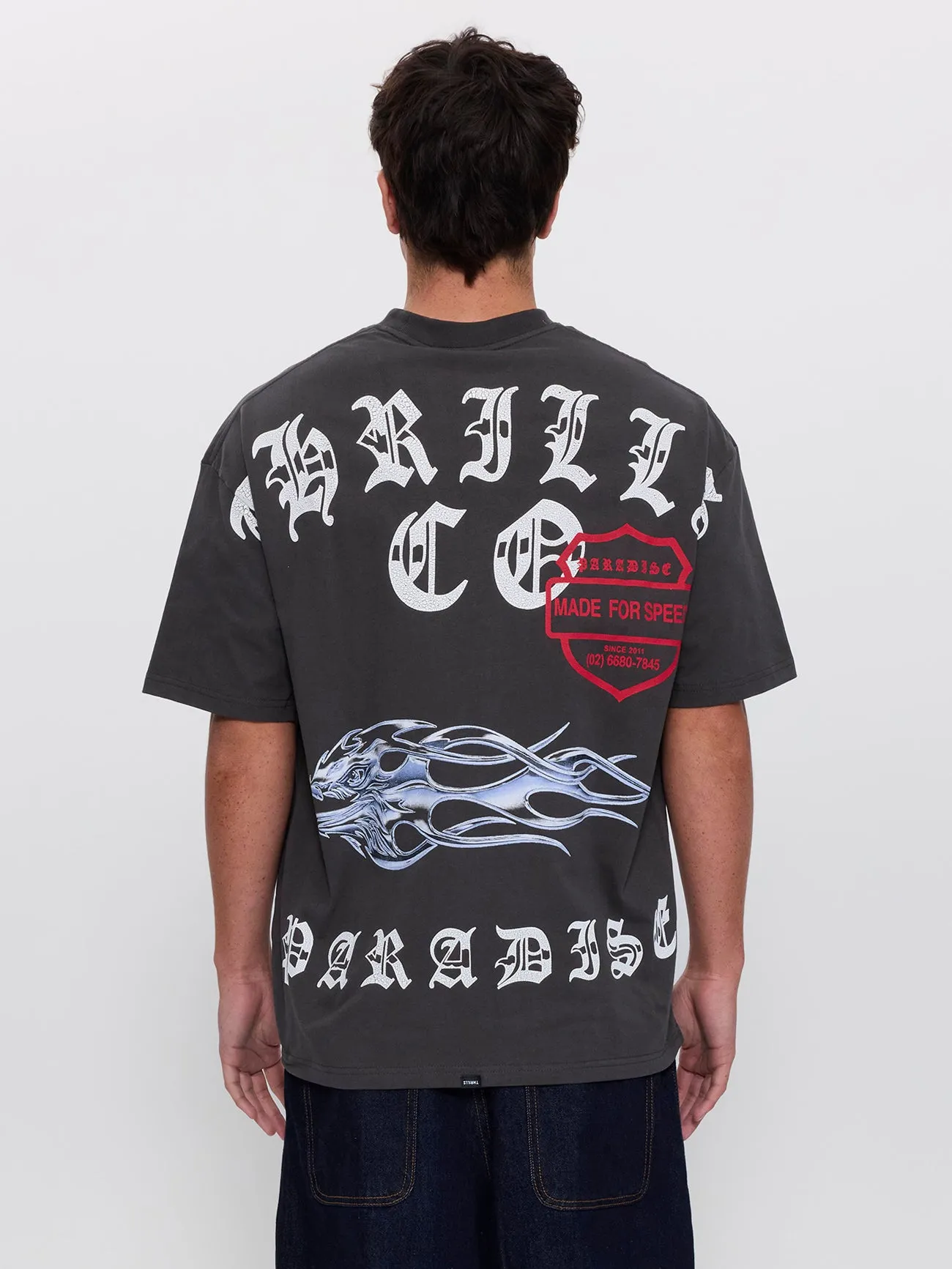 Paradise Born Box Fit Oversize Tee - Dark Merch Black sold by Thrills product image thumbnail 5