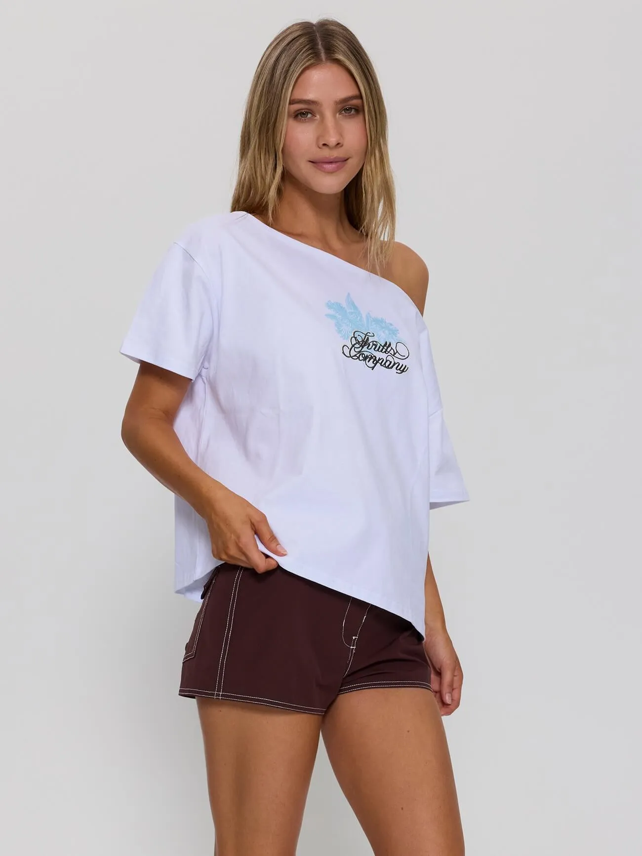 Lost Paradise Off Shoulder Tee - White sold by Thrills product image thumbnail 5