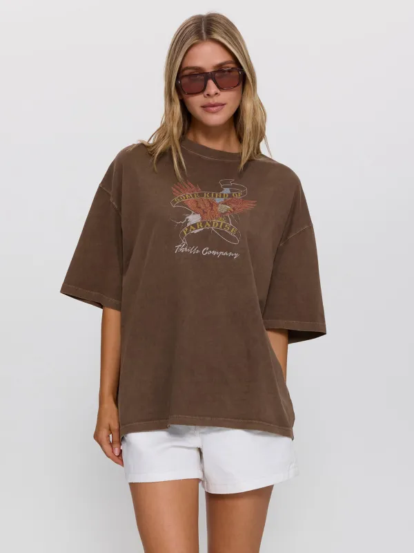 Banner Of Strength Oversized Tee - Cocoa made by Thrills