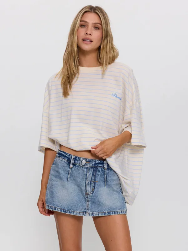 Coastal Slouch Tee - Placid Blue Stripe made by Thrills
