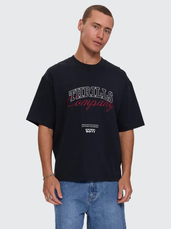 Spiraling Box Crop Tee - Washed Black made by Thrills