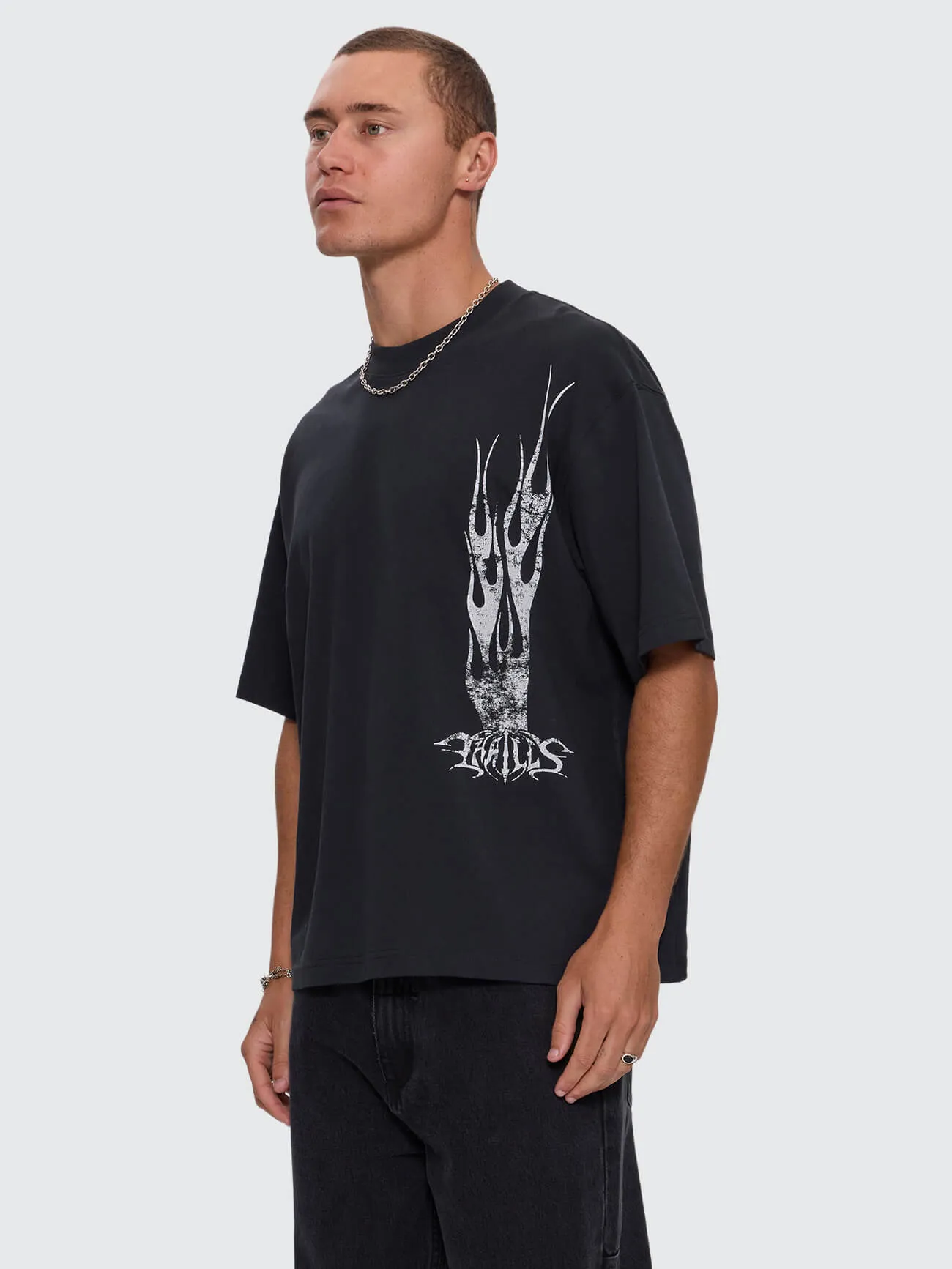 Matter of Flame Box Crop Tee - Faded Black sold by Thrills product image thumbnail 2