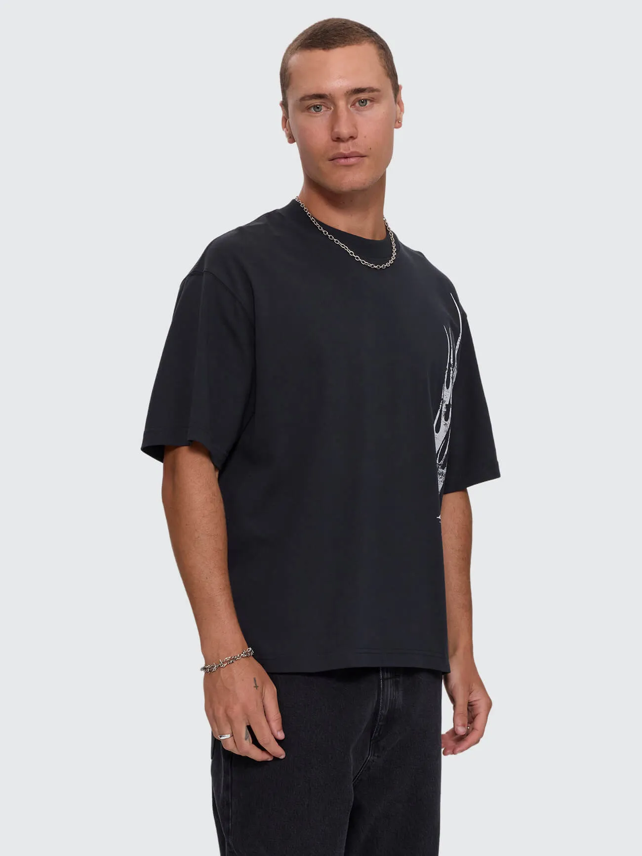 Matter of Flame Box Crop Tee - Faded Black sold by Thrills product image thumbnail 4