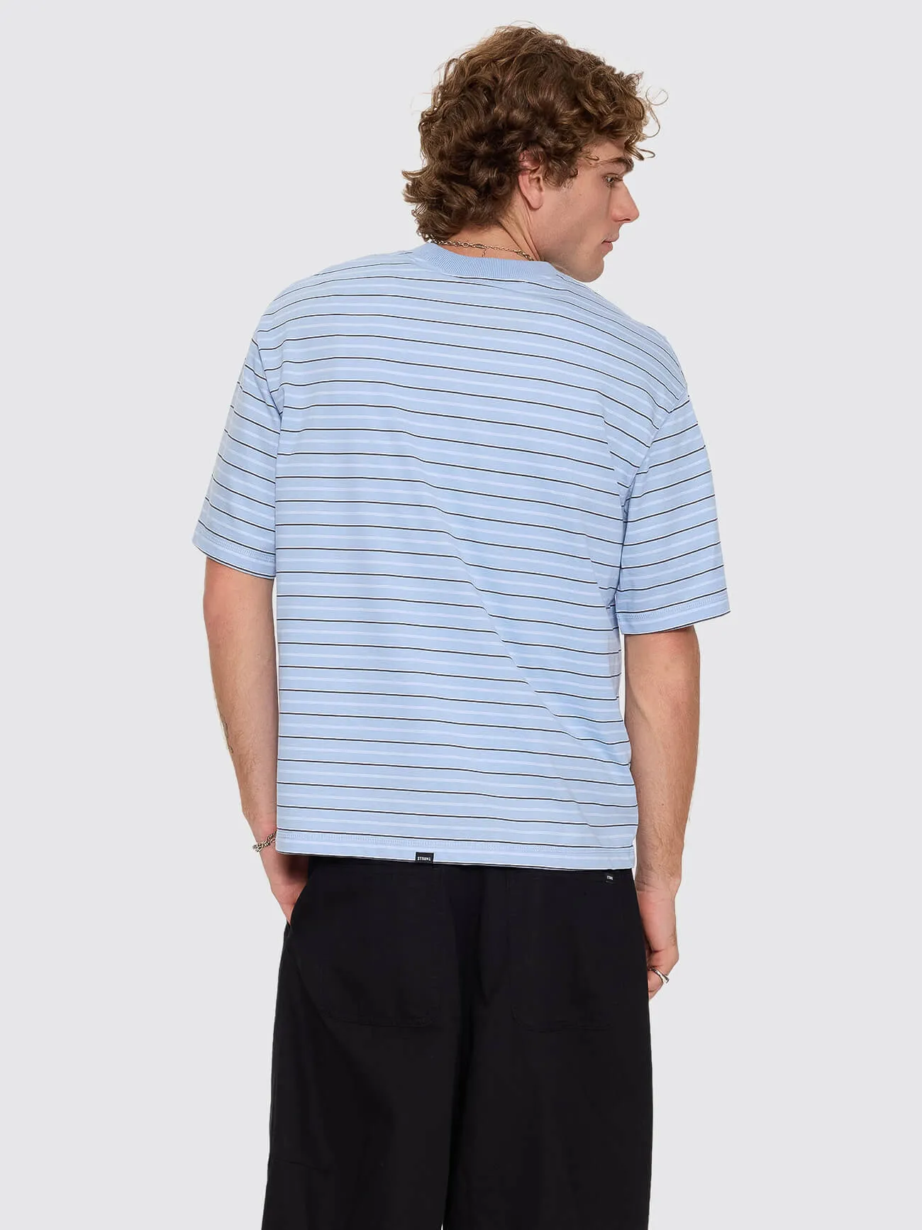 Flowers Of Tomorrow Stripe Box Crop Tee - Placid Blue sold by Thrills product image thumbnail 3