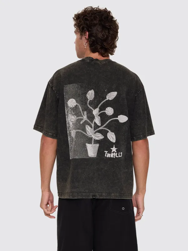 New Ways Of Living Box Crop Tee - Overdye Tarmac made by Thrills