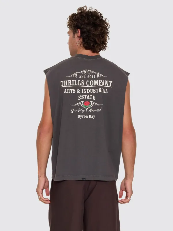 Banner of Strength Box Crop Muscle Tee - Merch Black made by Thrills