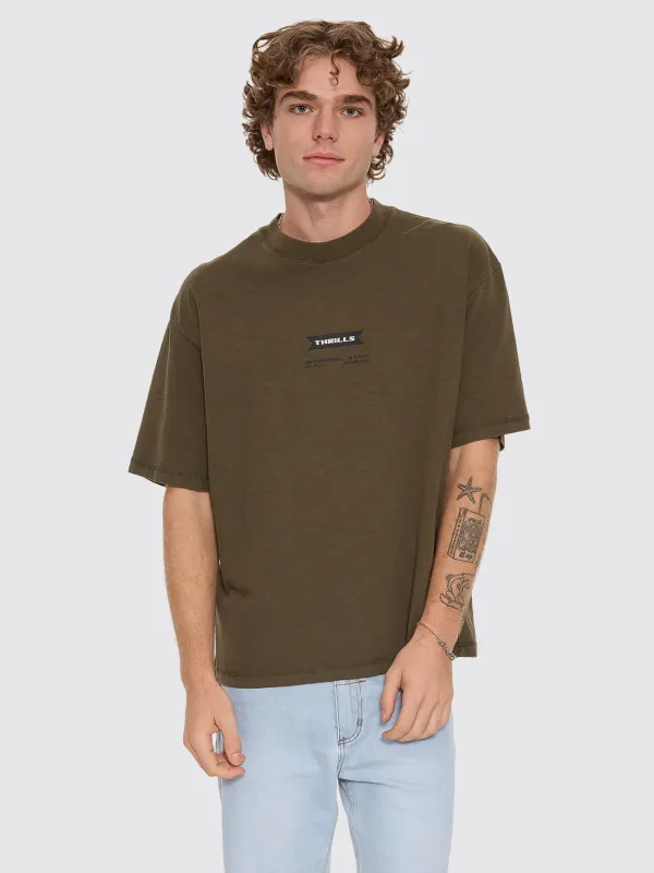 Serviced Box Crop Tee - Military made by Thrills