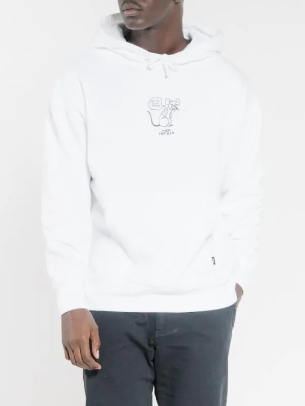 Stinkin Rat Slouch Pull On Hood - White made by Thrills