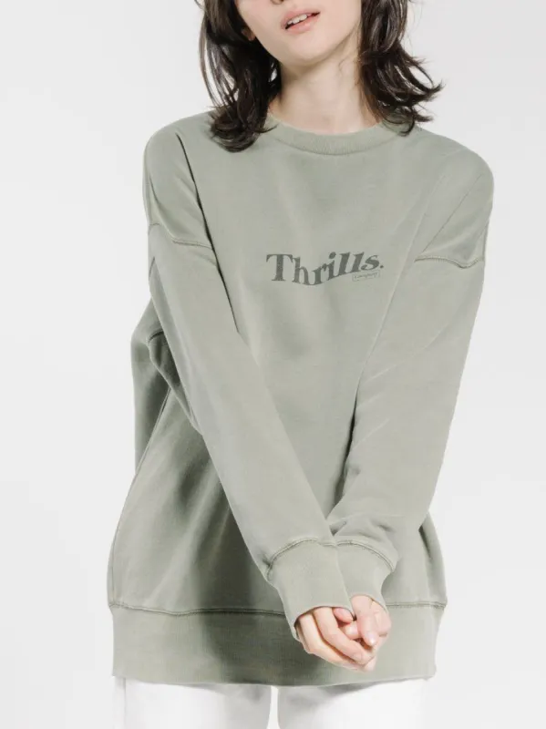 Enchantment Slouch Crew - Army Green sold by Thrills