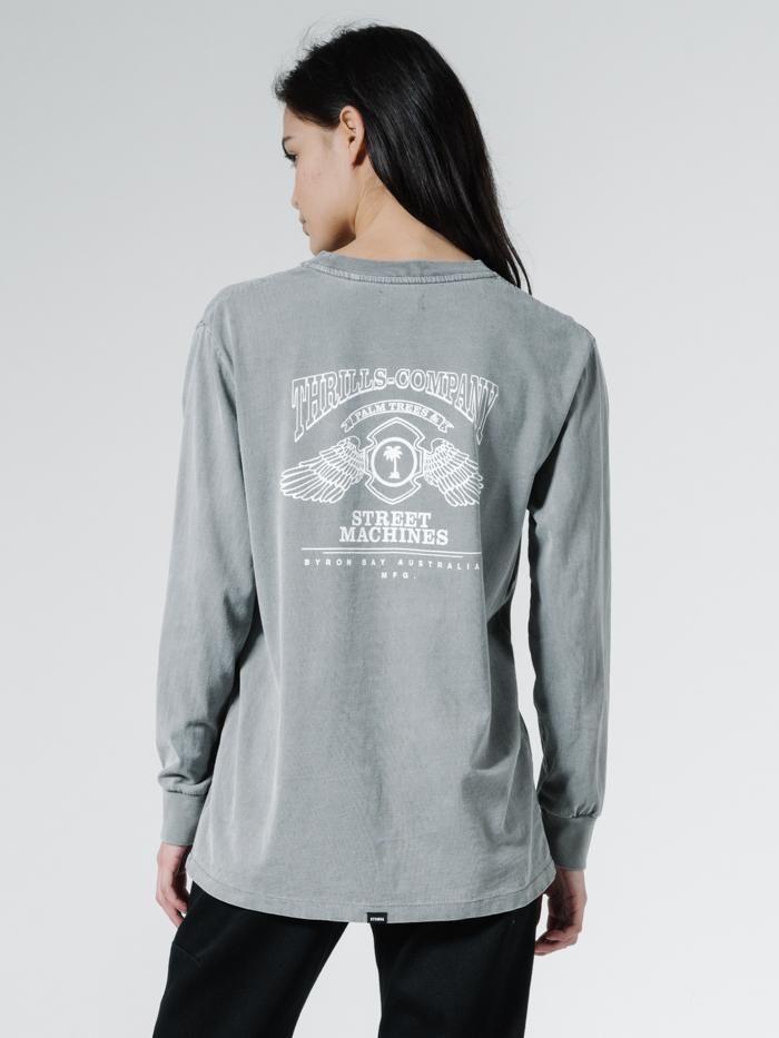 Blackmoon Merch Fit LS Tee - Washed Grey sold by Thrills product image thumbnail 2
