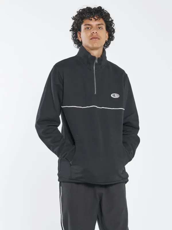 Two Tone 3/4 Zip Fleece - Black sold by Thrills