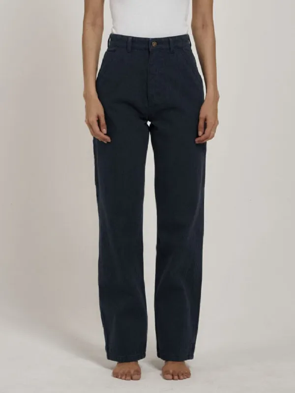 Dell Stripe Carpenter Pant - Petrol made by Thrills