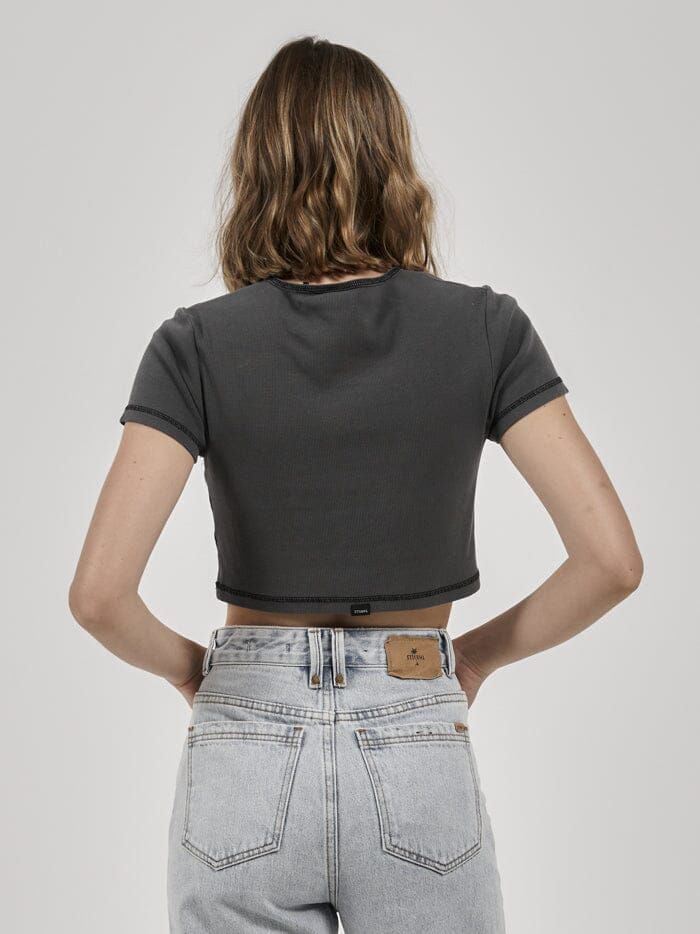 Gold Ribbon Crop Baby Tee - Merch Black sold by Thrills product image thumbnail 2