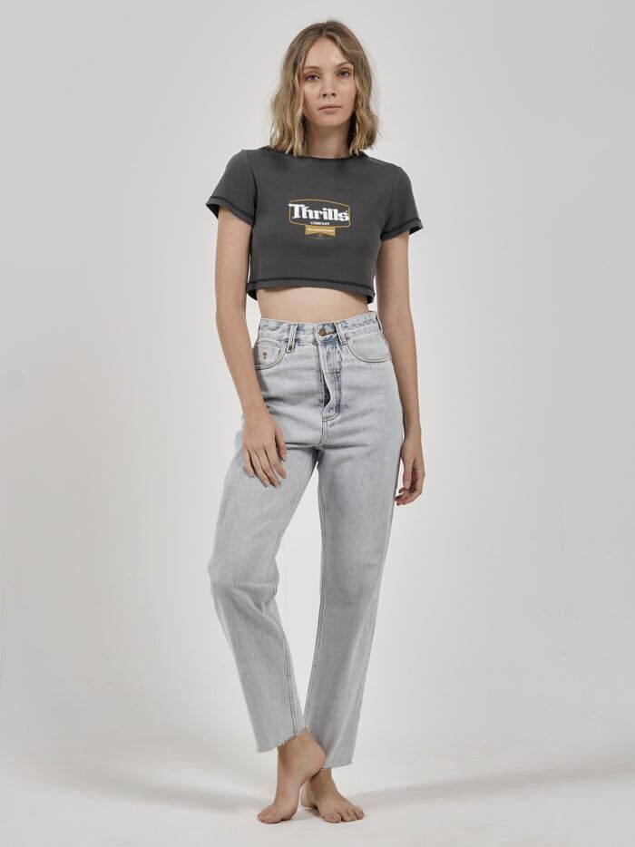 Gold Ribbon Crop Baby Tee - Merch Black sold by Thrills product image thumbnail 4