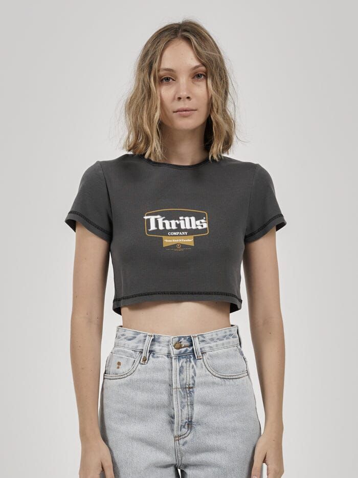 Gold Ribbon Crop Baby Tee - Merch Black sold by Thrills