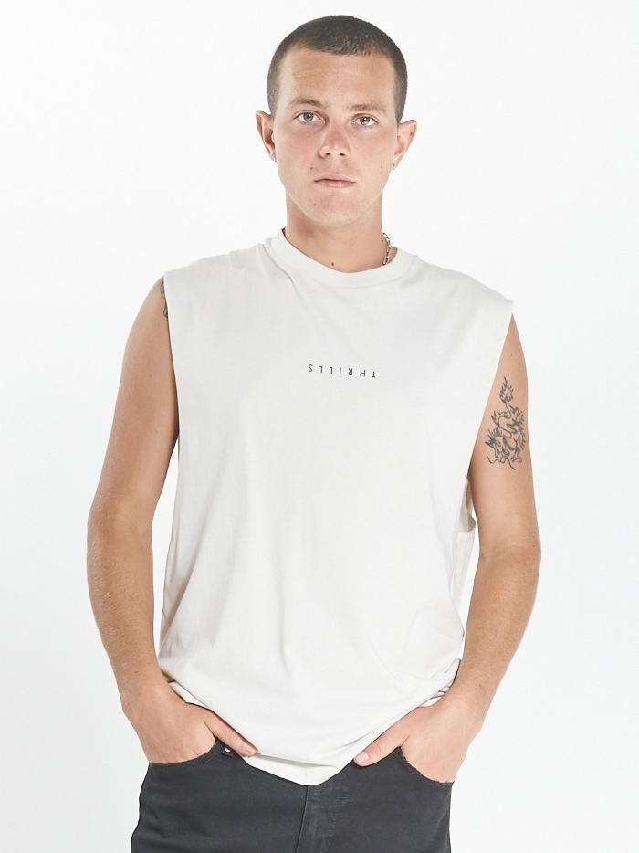 Minimal Thrills Merch Fit Muscle Tee - Heritage White sold by Thrills