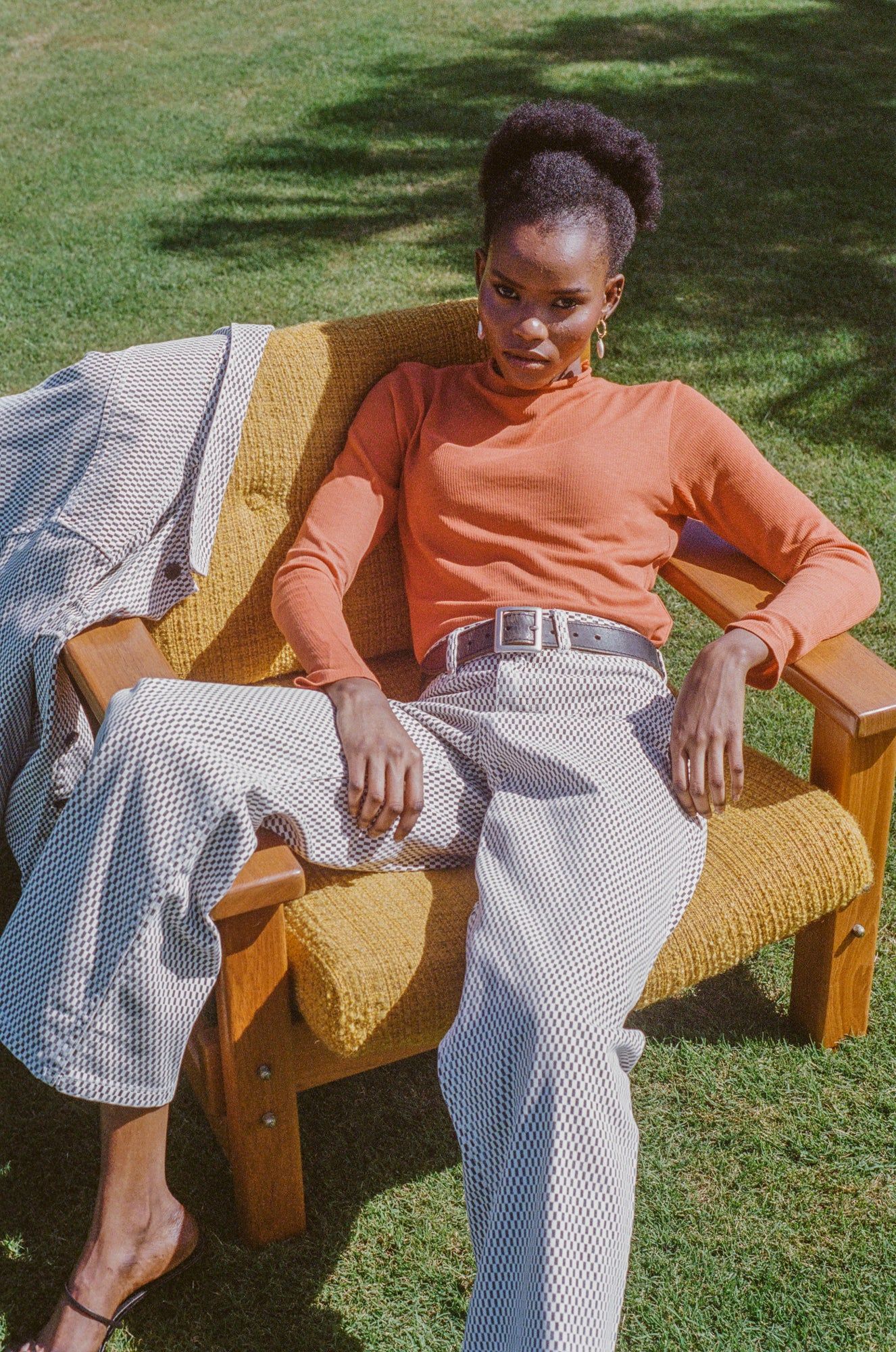 Hemp Paper Rib LS Turtle Neck - Burnt Orange sold by Thrills product image thumbnail 5