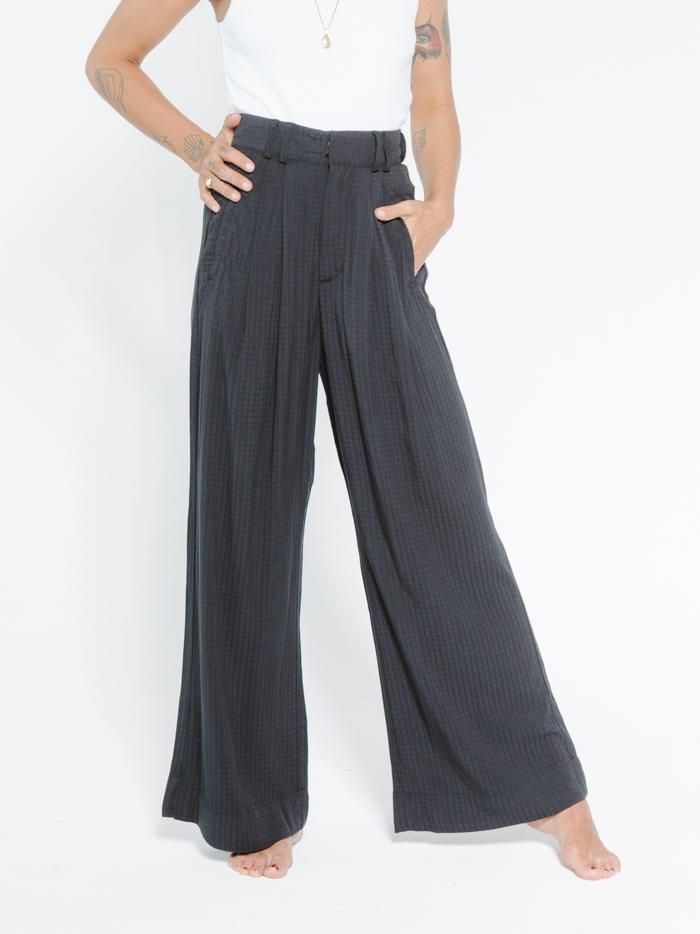 Windowpane Muse Pant - Washed Black sold by Thrills