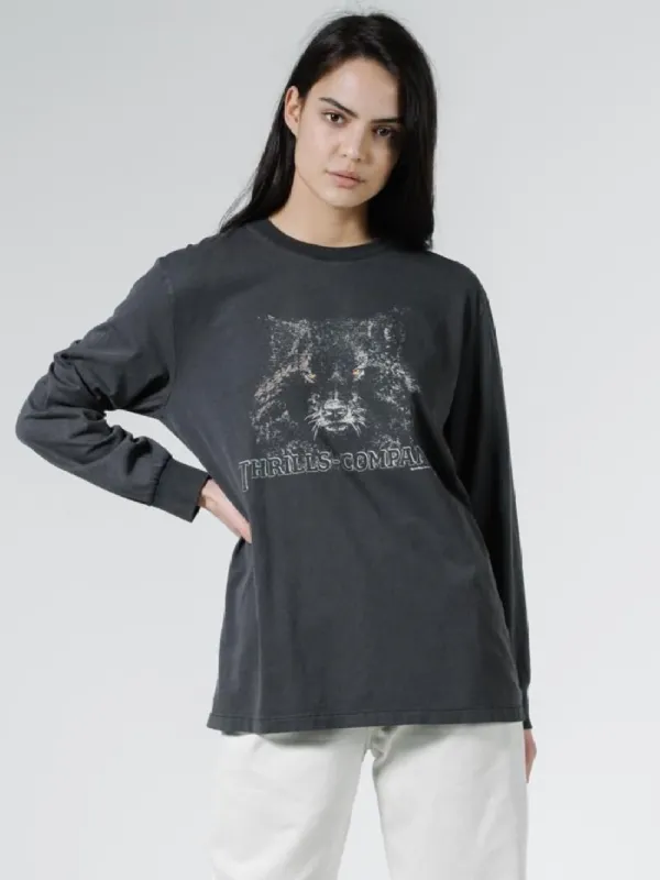 Shades of Wolf Merch Fit LS Tee - Vintage Black sold by Thrills