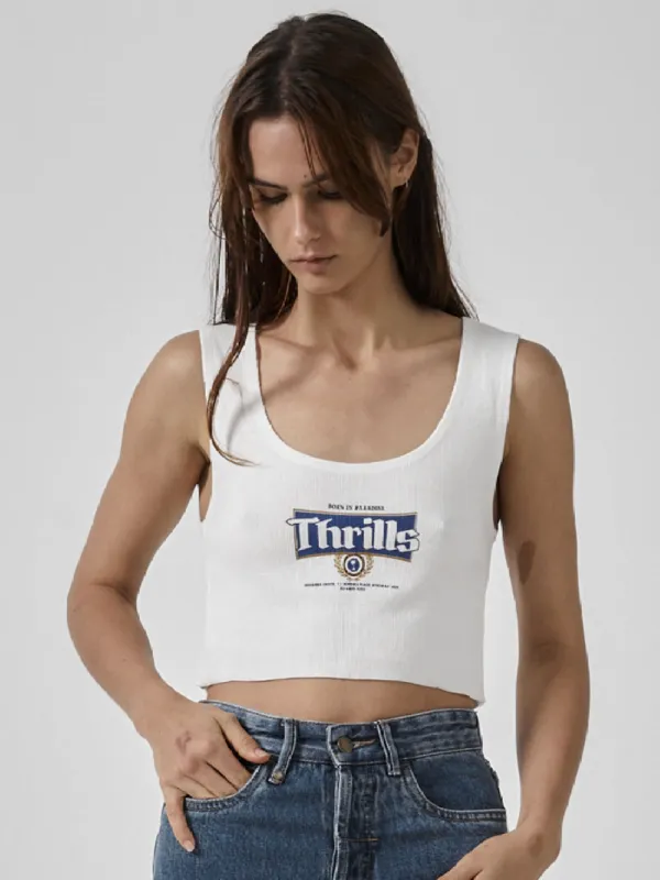 King Of Thrills Crop Rib Singlet - Dirty White sold by Thrills