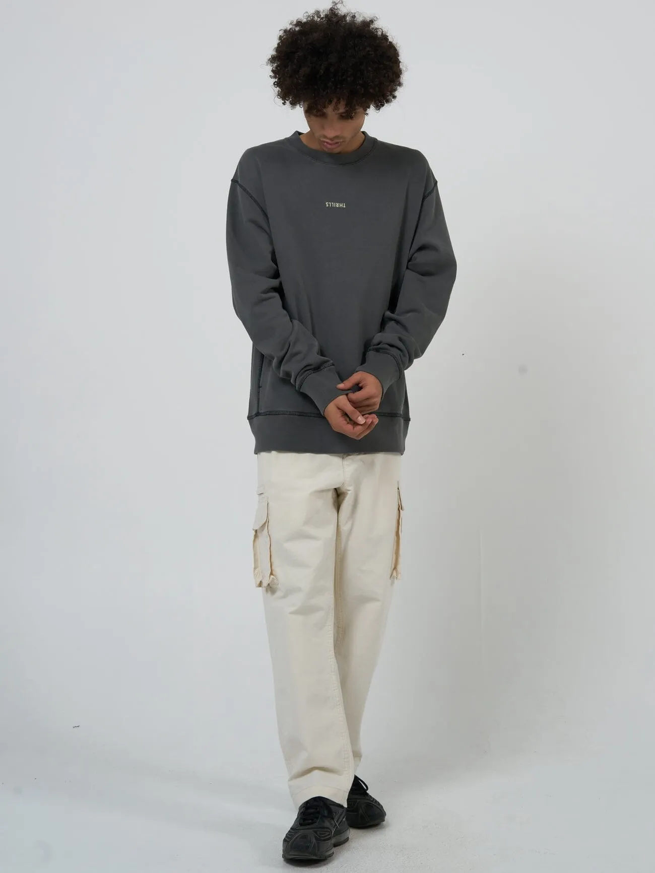 Minimal Thrills Oversize Crew - Merch Black sold by Thrills product image thumbnail 5