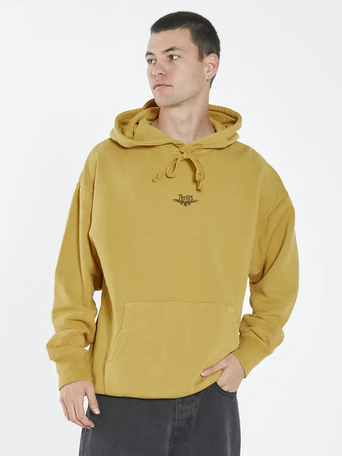 Lords Slouch Pull On Hood - Mineral Yellow sold by Thrills