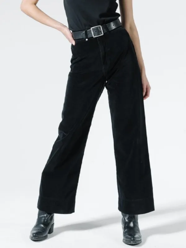 Bonnie Velvet Pant - Black sold by Thrills