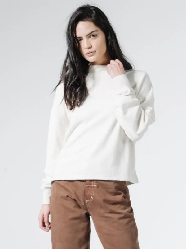 Thrills Unseen Mock Neck Fleece - Unbleached sold by Thrills