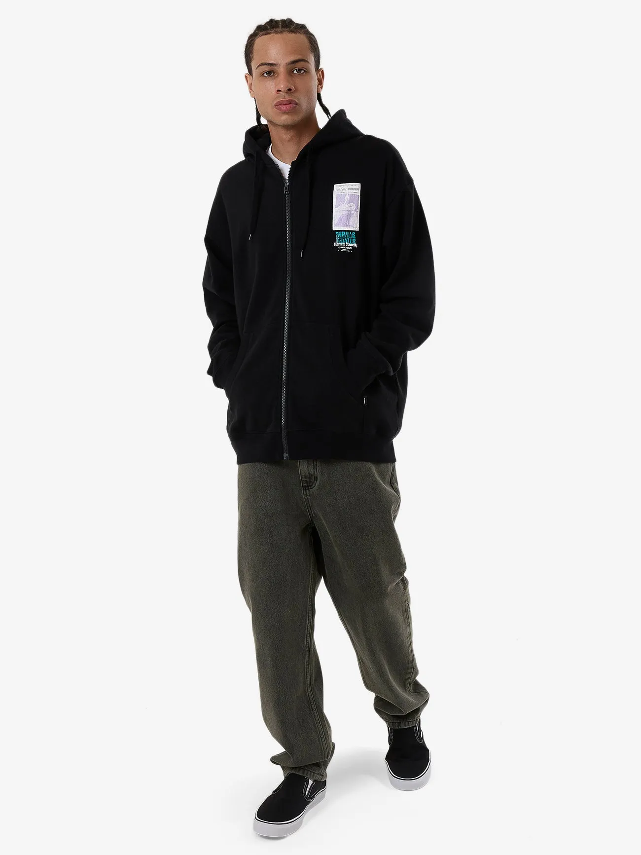 Natural Remedy Zip Hood Fleece - Black sold by Thrills product image thumbnail 3