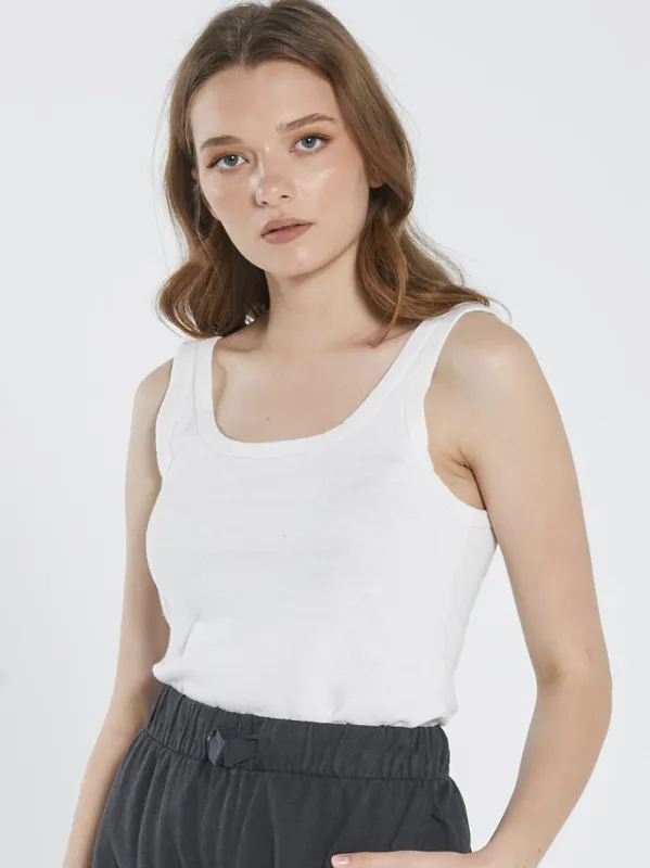 Hemp Heavyweight Retro Tank - Dirty White sold by Thrills