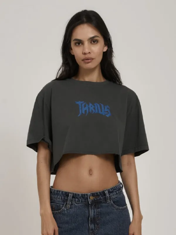 Fallout Merch Fit Super Crop Tee - Merch Black sold by Thrills
