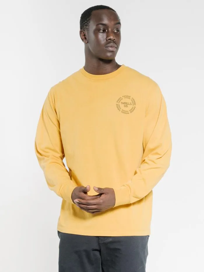 Paradise Paradox Merch Fit Long Sleeve Tee - Mineral Yellow sold by Thrills