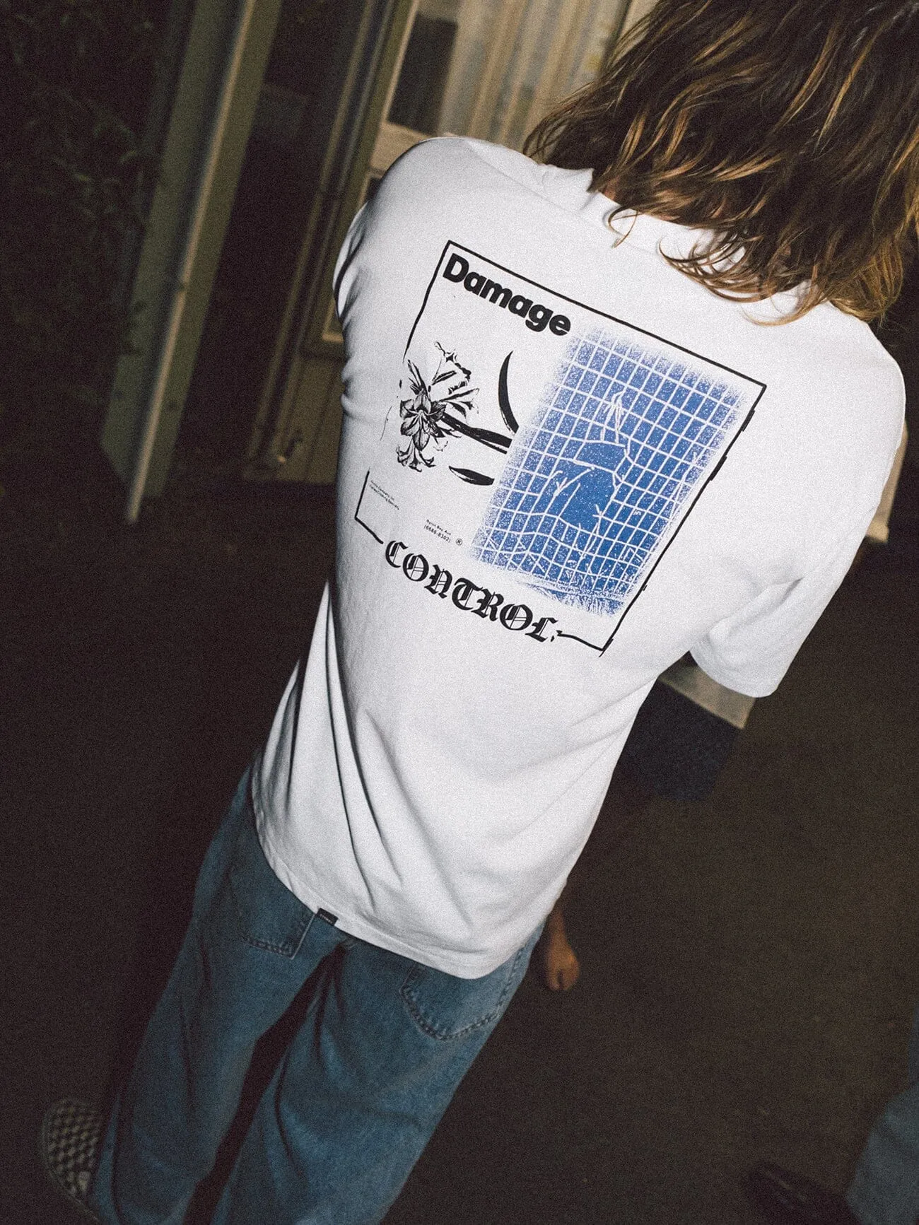 Damage Control Box Fit Oversized Tee - White sold by Thrills