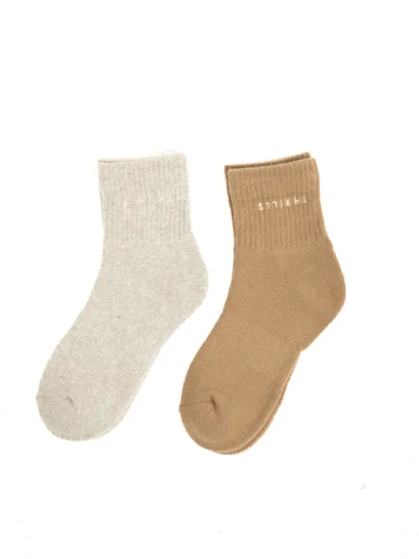 Minimal Thrills 2 Pack Sock - Grey Marle-Dune sold by Thrills