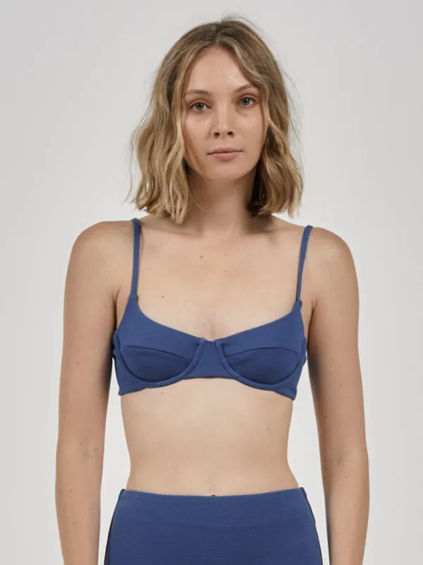 Adira Underwire Bikini Top - Botanical Blue sold by Thrills
