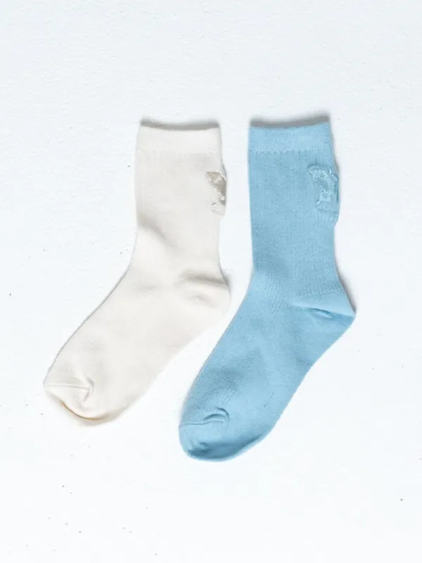Vision Of You Sock - Sky Blue - Heritage White sold by Thrills