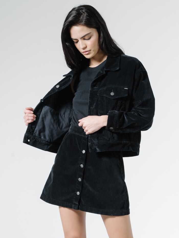 Jessie Velvet Jacket - Black sold by Thrills