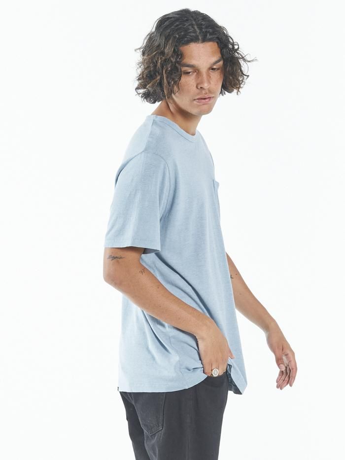 Hemp Lightweight Merch Fit Pocket Tee - Steel Blue sold by Thrills product image thumbnail 2