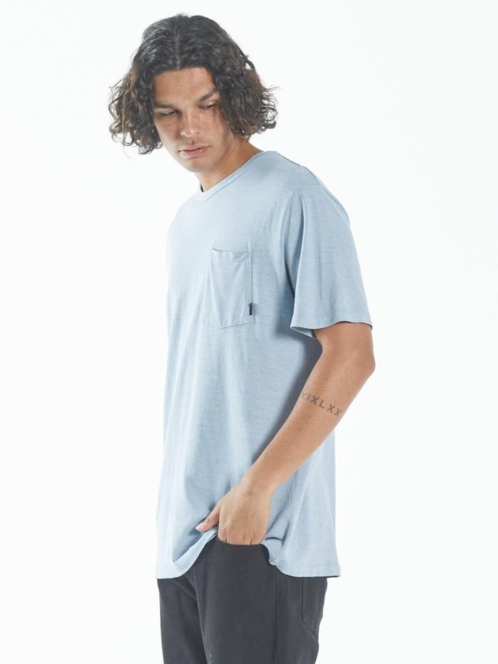 Hemp Lightweight Merch Fit Pocket Tee - Steel Blue sold by Thrills product image thumbnail 4