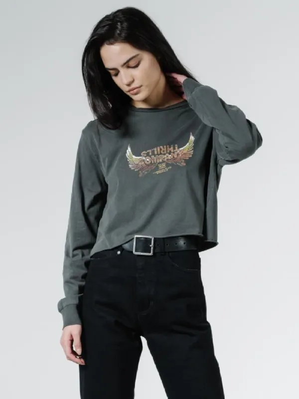 Sacred Merch Crop LS Tee - Merch Black sold by Thrills