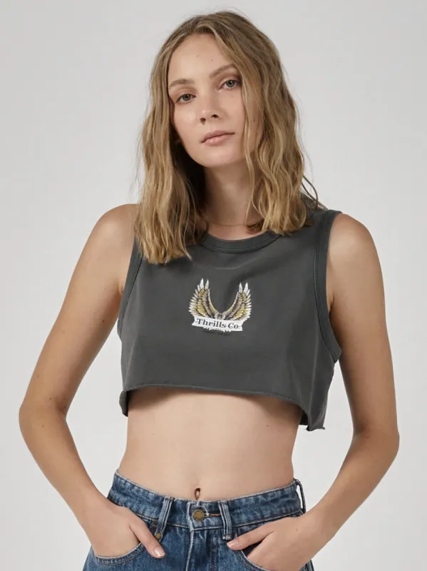 Wind Beneath Super Crop Tank - Merch Black sold by Thrills
