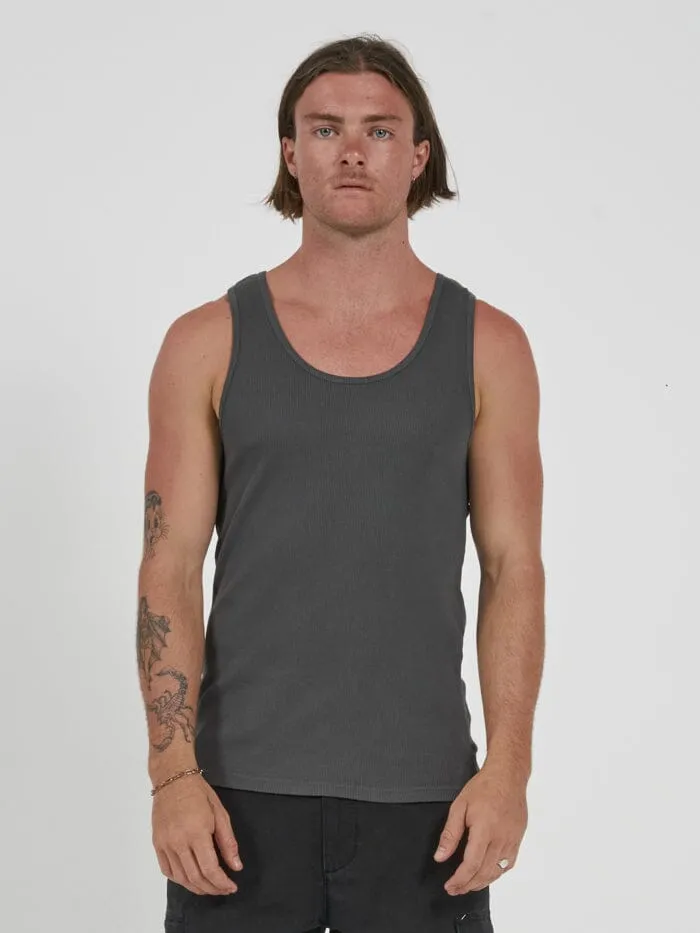 Endless Rib Tank - Dark Charcoal sold by Thrills