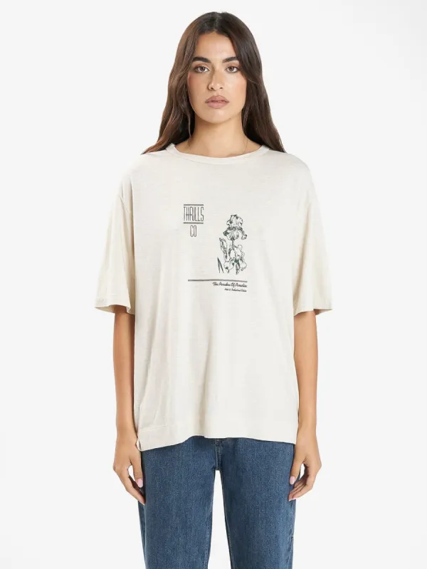 Paradox Gardens Hemp Box Tee - Soft Tan sold by Thrills